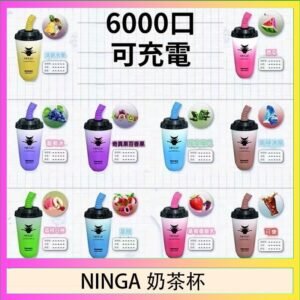 NINGA奶茶杯可充电一次性電子煙6000口